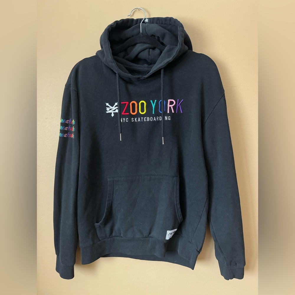 Black hoodie with rainbow logo 🌈